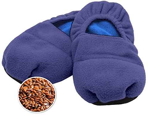FISHTEC - Zapatillas térmicas para microondas y funda polar azul, talla 41/45