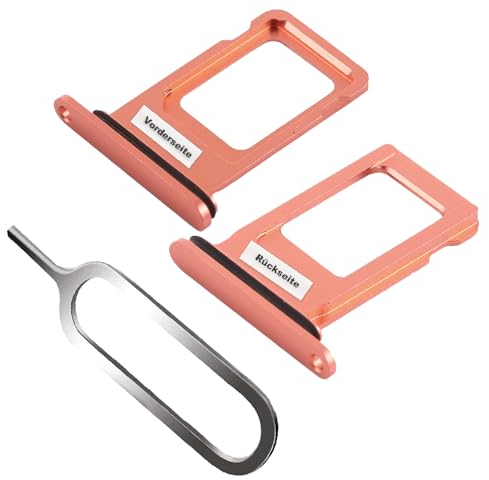 IS-TECK SIM-Kartenhalter Ersatz SIM-Tray Kompatibel mit iPhone XR inklusive SIM-Nadel SIM-Kartensteckplatz (Koralle)