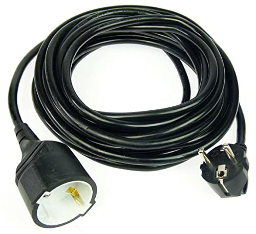 GLT 1 x Paccs 7,5 m Schuko Verlängerungskabel Stromkabel schwarz H05VV-F 3G1.5 mm²