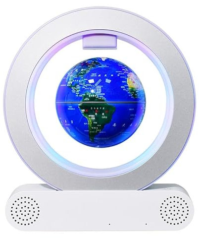 Magnetisch Schwebender Bluetooth Lautsprecher mit Sternbild Lampe – Schreibtischspielzeug Geschenk für Jugendliche (Farbwechselndes Leuchten des Globus)