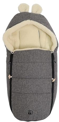 Kaiser 65322 HOODY MAUS WOOL Babyschalen Woll Fußsack (sleet grey)