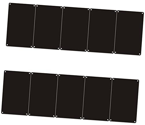 COLLBATH 10 Piezas placa en plantillas paneles decorativos grabado de signo en Black metal emblemas grabado de la placa de la puerta placa de identificación multifunción