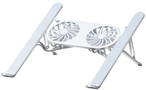 Base di Raffreddamento per Laptop, Pieghevole Supporto PC Portatile, Portatile Supporto Sistema di Raffreddamento per Notebook con 2 Silent Ventola, Altezza Regolabile, Luci LED,per 10-15,6’’ Laptops