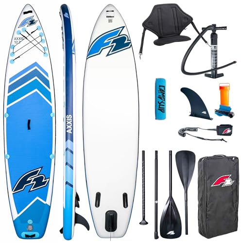 Campsup SUP F2 AXXIS 12'2 Combo HELLBLAU + Floater Aufblasbares Stand Up Paddle Board | 372x86x15 cm | Surfboard für Einsteiger & Fortgeschrittene mit zubehör | Tragkraft bis 180 Kg