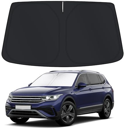 D-Lumina Parasol para Parabrisas para Accesorios V.olkswagen Tiguan 2010-2024, Parasol para Parabrisas Delantero, Protector de Parabrisas de Coche contra los Rayos UV, Plegable y Portátil