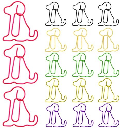 Süße Büroklammern, 100 Stück Niedliche Hund Büroklammern, Bunte Tier-Lesezeichen-Clips, Lustige Bürogeschenke, schöne 6 Farben, Kreative Metall Büroklammern Deko