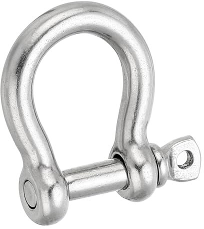 PATIKIL Manille à Goupille à Vis 10mm 3/8 1146Lb, Manille à Nœud Forgée en Acier Inoxydable 316, Qualité Marine pour Chaînes, Câbles Métalliques en Extérieur, Argenté