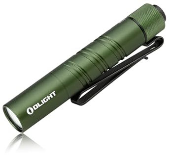 OLIGHT I3T 2 EOS LED Linterna Llavero,Mini Linterna,Antorcha Pequeña Luz Portátil de Alta Potencia,200 Lúmenes,con 2 Modos de Luz,Batería AAA Alkaline Incluida (Verde Militar)