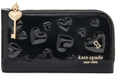 kate spade new york Damen Key to My Heart Embossed Patent Leather Small Slim Bifold Wallet Faltbare Geldbörse, Schwarz Multi