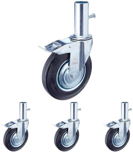 WOLFPACK LINEA PROFESIONAL - Rueda Industrial Andamio (Hembra) 200 mm. (Paquete de 4)