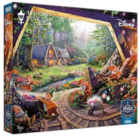 Ceaco – Sapphire Select – Disney – Schneewittchen und die Sieben Zwerge – 1000 Teile Puzzle – Herausfordernd & Spaß – Blaues Kern-Puzzlebrett – Geschenkbox – Poster in voller Größe enthalten