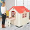 FANTASK 6 Personen Super-Luxus-Kinderspielhaus, Outdoor Großes Kinder Spielhaus Wasserdichtes für Familien 132 cm Hoch, Kinderhäuschen inkl. Spielzeugset und Regenschutzhülle(Rosa)