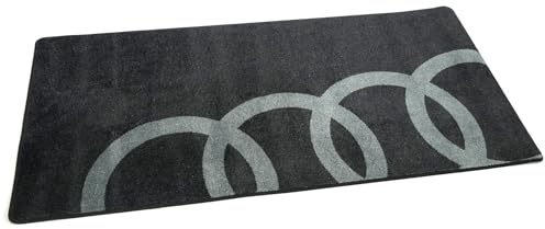 Audi 85E087703 Garagenteppich Teppich 67x140cm Veloursteppich, Design: Ringe Logo