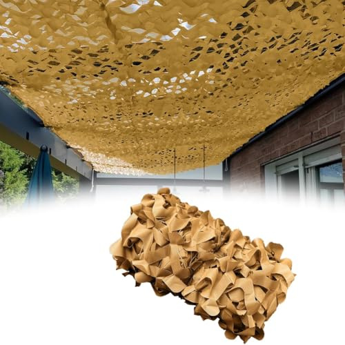 TAUIANE Malla Sombra Exteriores Red Camuflaje Color Arena Toldo para Terraza Vela Sombra Rectangular Red Sombra para PéRgola JardíN Tela Oxford 210D DecoracióN para Fiestas TemáTicas