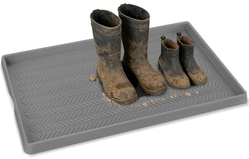 Kalolary Non-Slip Extra Large 30x16 In Silicone Boot Tray for Entryway | Shoe Trays Mat for Indoor Outdoor Use, Shoe Mat Tray for Muddy & Wet Shoes Waterproof Shoe Rug for Patio Porch Room