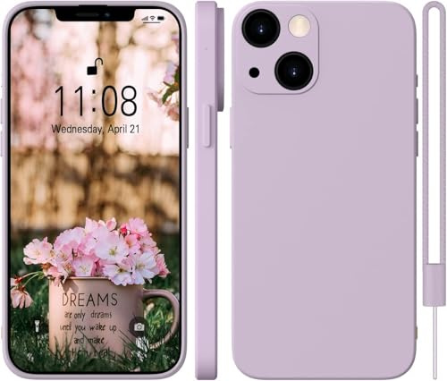 WXX für iPhone 14 Hülle Silikon Case 6.1'' Matte Lila | Handyhülle für iPhone 14 Dünn Slim mit Microfiber,Kratzfeste Rundumschutz Case Hülle für iPhone 14