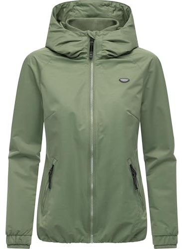 Ragwear wasserdichte und atmungsaktive Damen Übergangsjacke leichte kurze Funktionsjacke mit Kapuze Dizzie Tech YOUMODO Olive025 Gr. XXL