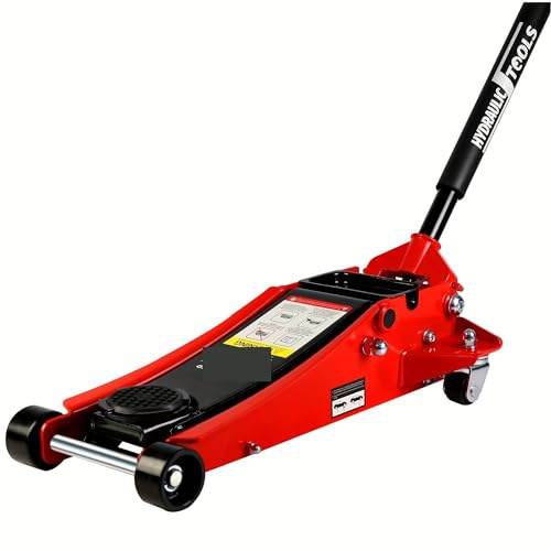 Cric per auto, Jack a basso profilo da 4 tonnellate, rosso e nero, jack ultra basso con pompa a sollevamento rapido a doppio pistone, sollevatori idraulici for auto for casa