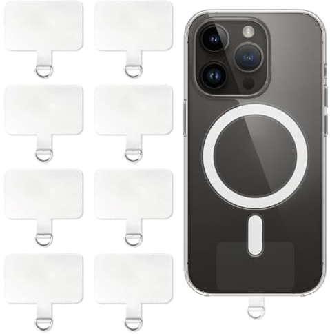 GHPKOTW 8 Pezzi Tappi Per Cordino Universali, D-Buckle Patch Per Cordino Telefono, Protezione Da Caduta, Toppa Per Cordino Cellulare, Laccio Per Cellulare Patch, Toppe Di Ricambio Per Cordino Telefono