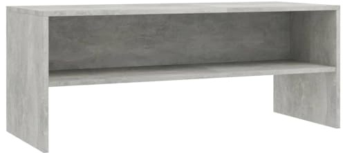 QZZCED TV Cabinet Concrete Grey 100x40x40 cm Engineered Wood TV Stand with Open Compartment for Multimedia Appliances and Magazines