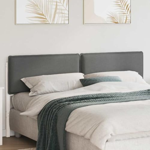 YunCangg Gepolstertes Kopfteil aus massivem Kiefernholz Weiß und Hellgrau 185,5 x 12 x 84,5 cm für Schlafzimmer Doppelbett und Einzelbett mit Polsterung und Rückenlehne für gemütliche Wandmontage