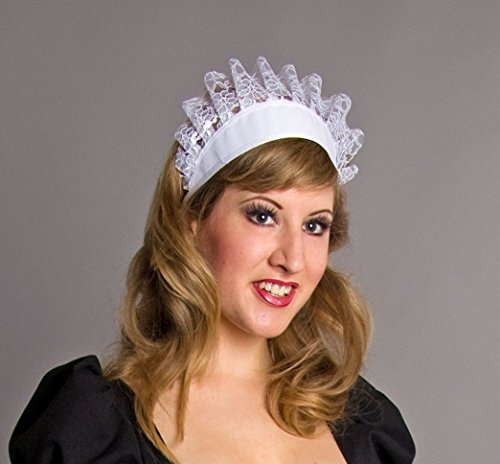 Festartikel Müller Servierhäubchen Baumwolle/Polyester Weiß Fasching, Maße ca. 18.2cm x 10.2cm x 2.2cm, 750.023.02 Einheitsgröße