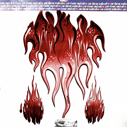 3 Flammen Flames Aufkleber ROT/ORANGE Oracal selbstklebend Auto Tribal Tatoo