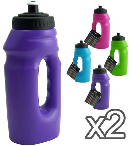 New Plastic Sports And GYM Water Bottle With Handle for easy use on the go - It holds 700 ml Fluid (Purple, Pack of 2 - Sports Bottles)