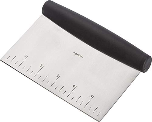 Amazon Basics Mehrzweck-Küchenschneider/-schaber, Edelstahl, 15 cm, Schwarz, Silberfarben