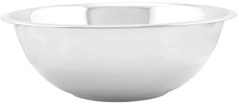 Equinox 500893 Saladier INOX, Bol mélangeur pour Cuisine, Cul de Poule en Acier Inoxydable, préparation culinaire salades, pâtisserie, Fruits, Grand Volume, 1 pièce, 28.5 x 10 cm, argenté