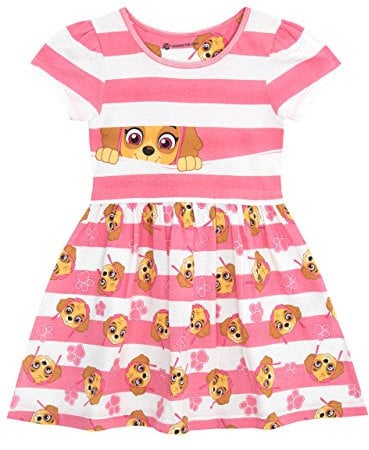 Paw Patrol Robe de Fille Robe en Coton | Tenue d'été Rose Stella 5-6 Ans