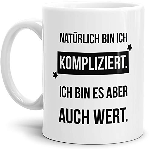 Tassendruck Spruch-Tasse Ich Bin Nicht Kompliziert Weiß - Mug/Cup/Becher/Lustig/Witzig/Spaß/Freunde/Geschenk-Idee/Fun/Beste Qualität - 25 Jahre Erfahrung