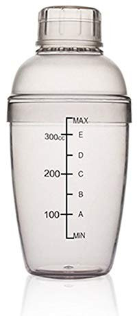 Feoowv Shaker à cocktail en plastique avec graduations Transparent 10 oz / 300cc