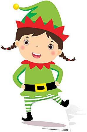 Star Cutouts Ltd SC985 Mini Elf Cardboard Cutout/Stand Up/Standee Perfect for Childrens Christmas Parties and Events Height 82cm, Multicolour