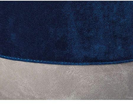 Inter Link - Sitzhocker - Hocker mit Stauraum - Wäschehocker - Pouf aus blauem und grauem Samt - mit Kunstledergriff - Osane