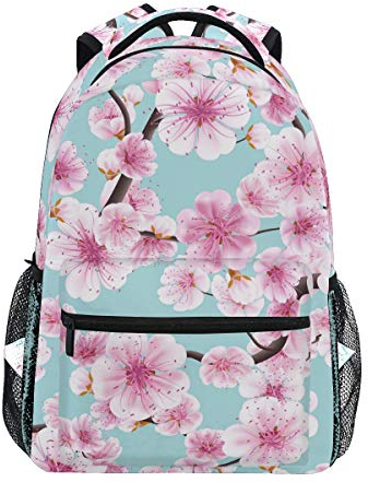 Mnsruu Sac à Dos d'école de Fleurs de Cerisier Rose pour Sac de Voyage pour Enfant de Filles, garçon, Taille unique
