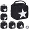 6 x Türstopper Stern, Türpuffer Stoff, Türsack Boden, hoch, mit Griff, dekorativ, HxBxT: 20 x 15 x 15 cm, schwarz
