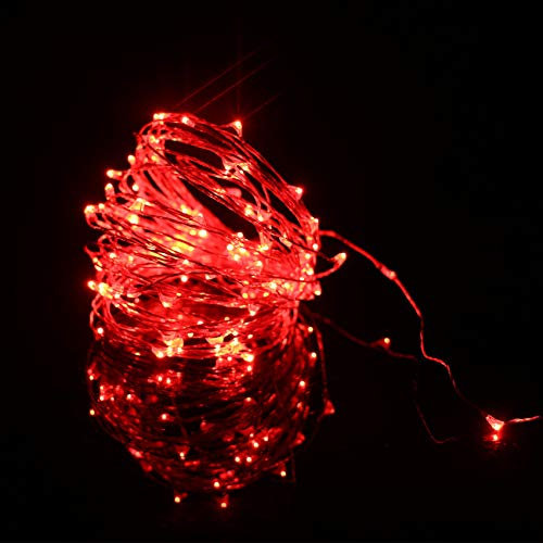 PANAX 200 Micro-LED 20m Silberdraht Lichterkette - Weihnachtsdekoration Rot
