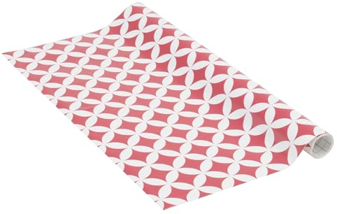 Venilia Klebefolie | Monica Berry Retromuster Rot | 45 cm x 1,5 m, Stärke 95μ | selbstklebende Möbel-Folie, Dekofolie, Tapete, Küchenfolie | ohne Phthalate | Made in EU