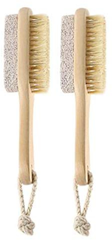 Healifty 2pcs Pumice Stone Brush Double Sided Pedicure Tools Hard Skin Remover for Hands Foot File Exfoliation