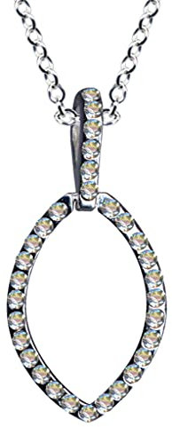 HALSKETTE mit Anhänger/Echt Silber 925 mit Zirkonia/Art Deco Collier/Steinfarbe: klar weiss/modern extravagant/Online Shop Schmuck kaufen / 54072