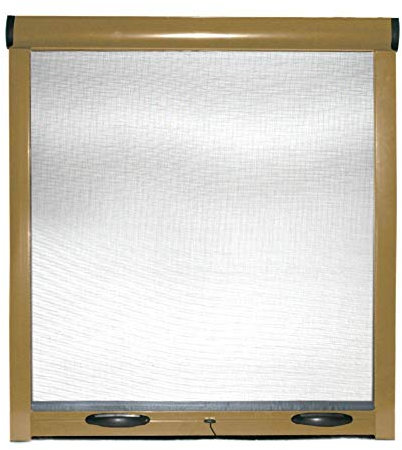 Zanzariera Universale A Rullo Avvolgibile Profilo Riducibile Regolabile Per Finestra Porte Portafinestra Balconi Con Frizione Telaio In Alluminio In Kit Fai Da Te Colore Oro (100 x 160 cm)