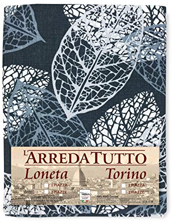Tex family Telo ARREDO copritutto Gran Foulard COPRILETTO copridivano Tessuto LONETA (Foglia Leaf, 2 Piazze)
