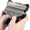 Thumb Piano Kit, Kalimba Crystal Shape 17 Taste für Anfänger Kompakte Struktur mit Bag Tuning Hammer Bracket Wischtuch Musikinstrument(schwarz) Musikinstrument