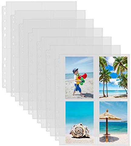 Sooez 30 Pack 3.5x5 Photo Sleeves for 3 Ring Binder, Hold 240 Pictures