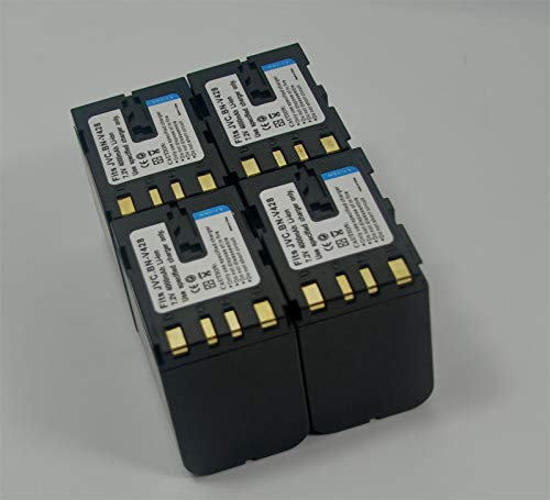 BTBAI Compatible bn-v428 Battery for jvc bn-v408 v416 v438 v408u v416u v428u v438u digital camera video camcorder (4x Battery+Charger AC/DC Single)