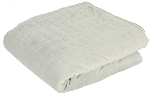 Hodge and Hodge Weighted Blanket Cover Only Quilted Velvet Fleece Throw Sleep Therapy 130x150cm Grey