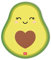 LEGAMI - Mauspad, Mauspad mit Staub- und blendfreier PVC-Oberfläche, Rutschfester Gummiboden, Avocado Motiv, 22,3 x 23,3 cm