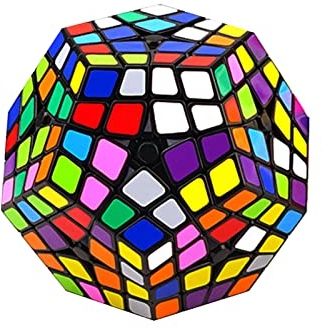 Megaminx Speed Cube Schwarzer Aufkleber Dodekaeder 3D-Puzzle Spielzeug Kinder Weihnachten Geburtstagsgeschenk,4 * 4 Cube