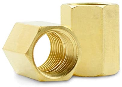 Bwintech 2 Pcs 3/4 Female to 3/4 Female BSP Thread Brass Hex Coupling Connector for Pipe Connecting Conversion
